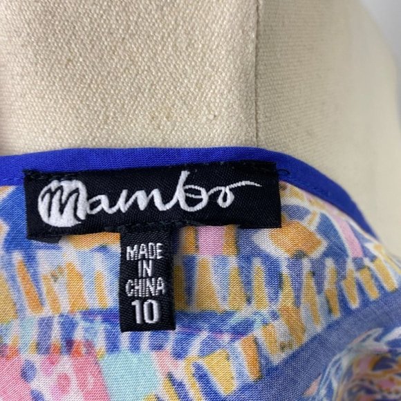 Mambo Size 10 Women's Maxi Summer Dress Colourful Lightweight - Picture 11 of 11